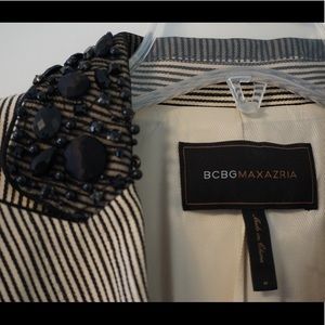 BCBG Striped and Bedazzled Blazer size M